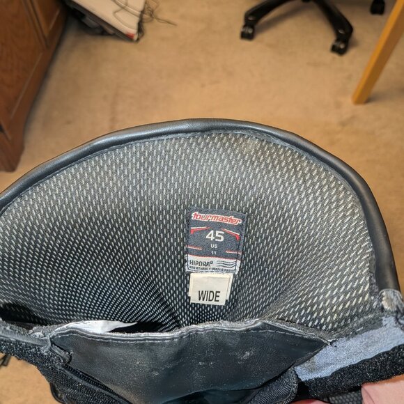 Tour Master Solution Waterproof Motorcycle Riding Boot Mens 11 Wide Black Zipper - Picture 4 of 9